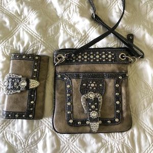 Western purse and wallet set
